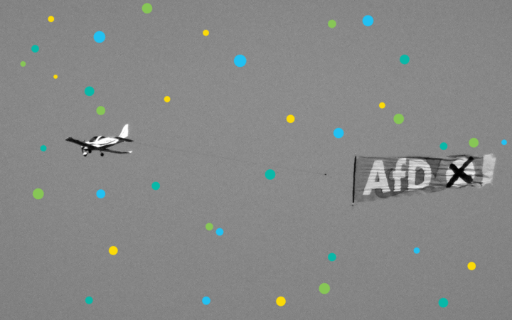 Flugzeug zieht AfD-Banner