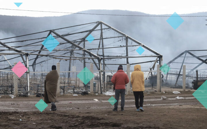Lipa, abgebranntes Flüchtlingscamp in Bosnien