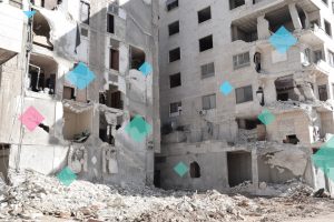 Durch Erdbeben eingestürztes Gebäude in Syrien