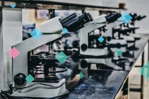 Mikroskope als Symbol für Wissenschaft